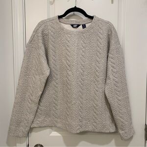 Land's End Women's Light Gray Cable Sweatshirt Size Medium